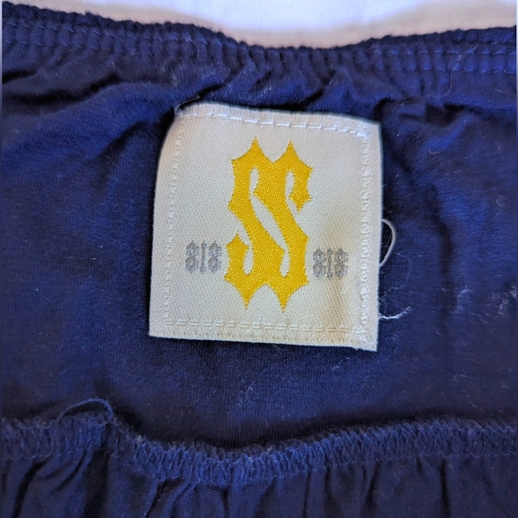 Navy Blue flouncy embellished tube top Y2K size xs - Picture 5 of 5